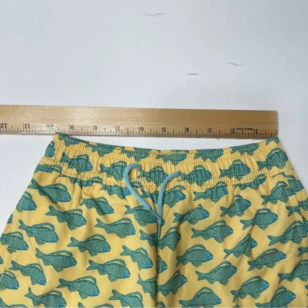 J‎ Crew Crew Cuts Boys Goldfish Swim Trunks Yellow Green